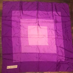 YVES SAINT LAURENT 100% silk oversized vintage purple scarf
